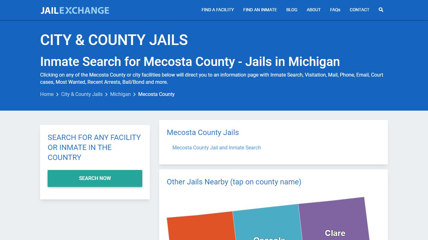 Inmate Search for Mecosta County | Jails in Michigan - Jail Exchange